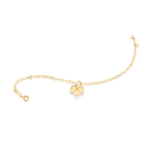 PULSEIRA BANHADA A OURO 18K COM FORMATO FOLHA DE GERANIO