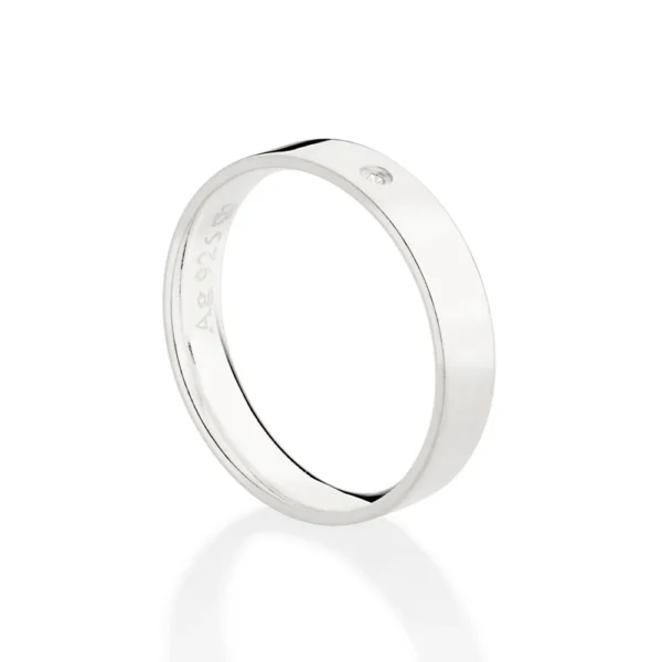 ALIANCA DE PRATA 925 LISA COM 1 ZIRCONIA1
