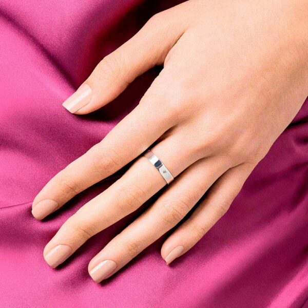 ALIANCA DE PRATA 925 LISA COM 1 ZIRCONIA3