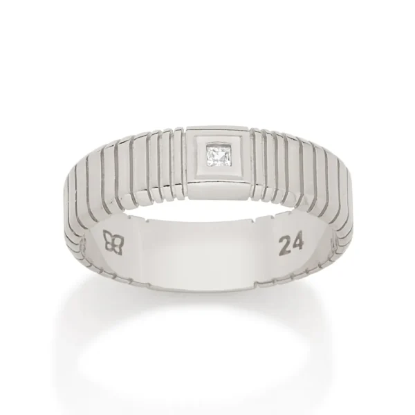 ANEL BANHADO A RHODIUM COM ZIRCONIA