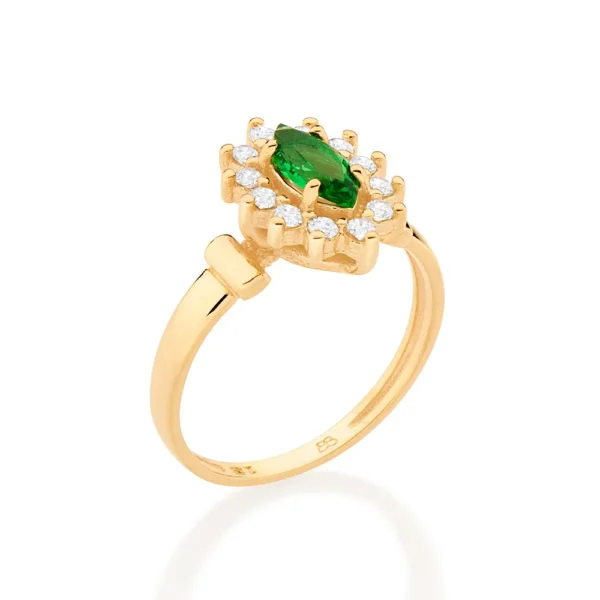 ANEL FORMATURA BANHADO A OURO 18K COM ZIRCONIAS E CRISTAL1
