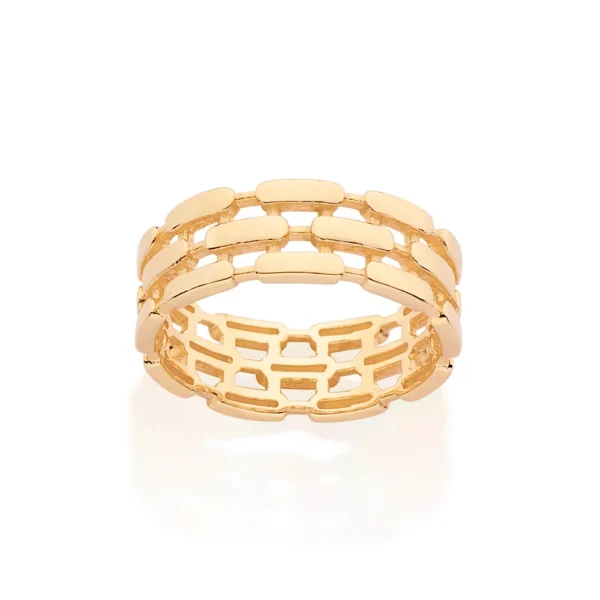 ANEL PULSEIRA RELOGIO BANHADO A OURO 18K