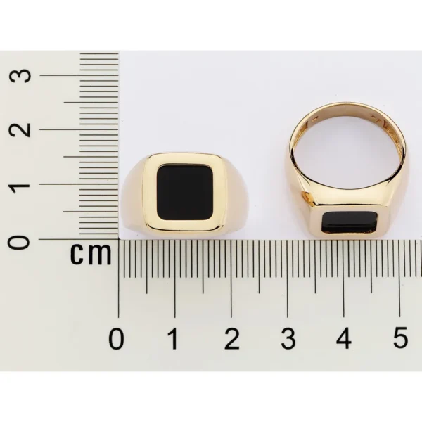 ANEL QUADRADO COM ACRILICO BANHADO A OURO 18K2