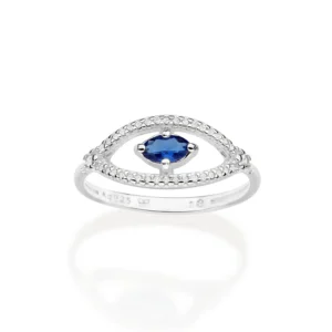 ANEL SKINNY OLHO GREGO DE PRATA 925 COM ZIRCONIAS