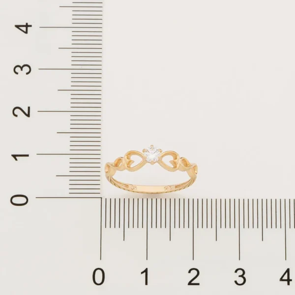 ANEL SOLITARIO AMOR ETERNO BANHADO A OURO 18K2
