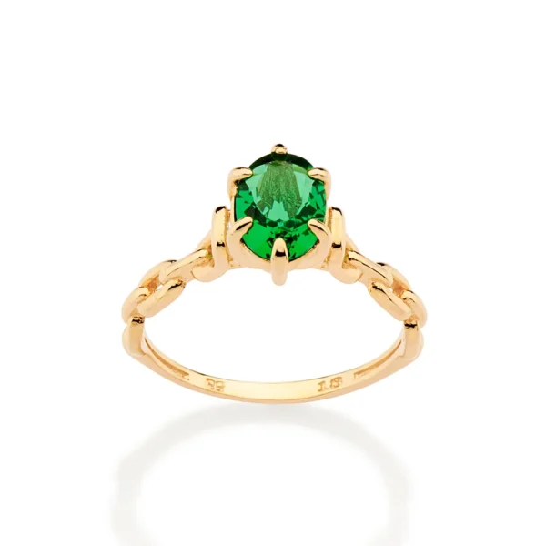 ANEL SOLITARIO ARO CORRENTE BANHADO A OURO 18K COM CRISTAL1