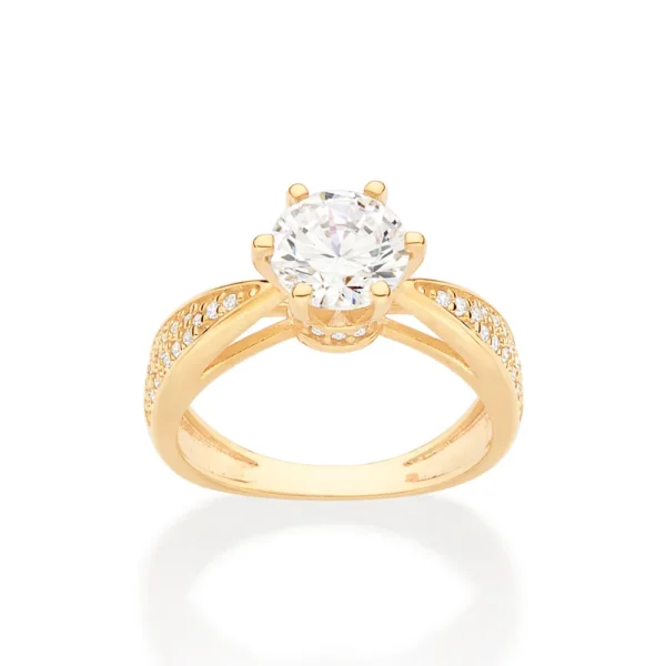 ANEL SOLITARIO BANHADO A OURO 18K COM ZIRCONIAS1