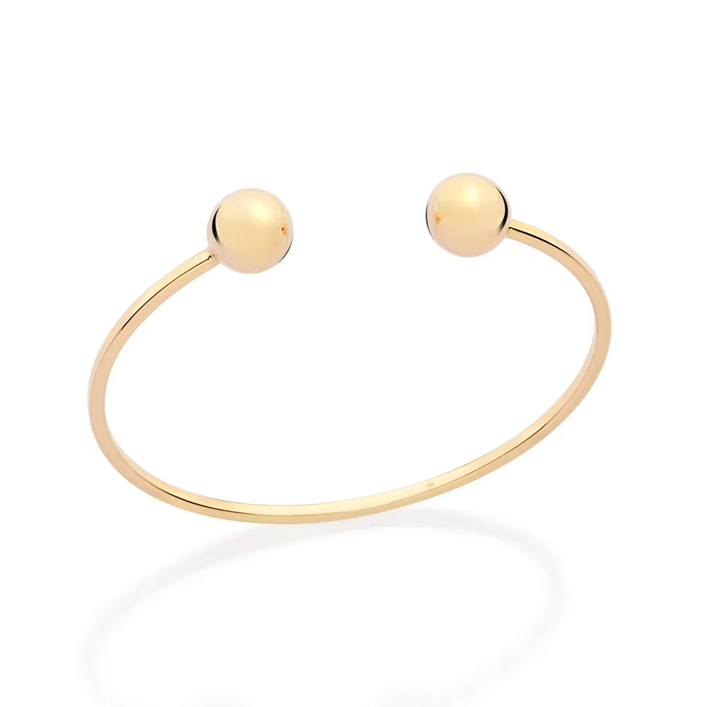 BRACELETE BANHADO A OURO 18K COM ESFERAS