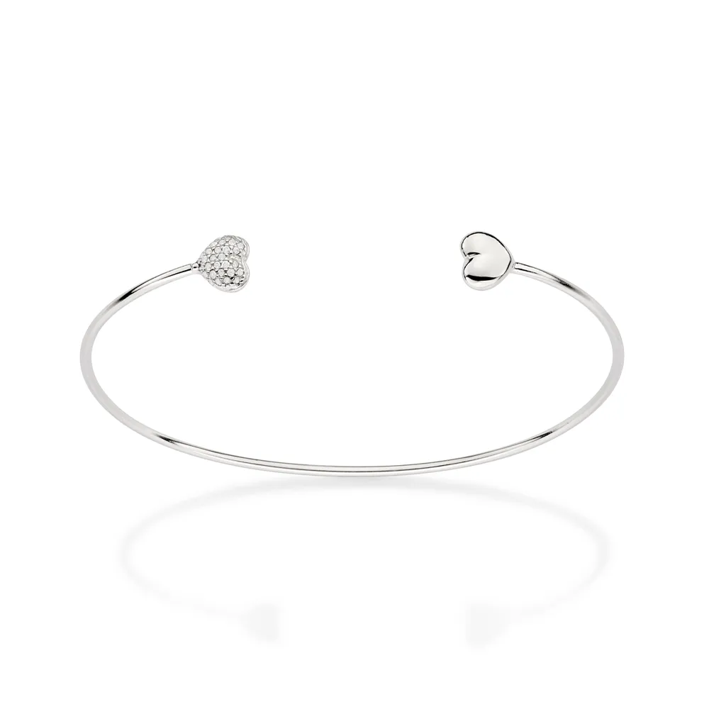 BRACELETE CORACAO DE PRATA 925 COM ZIRCONIAS