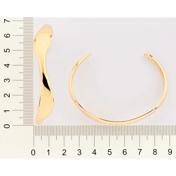 BRACELETE ONDULADO BANHADO A OURO 18K1