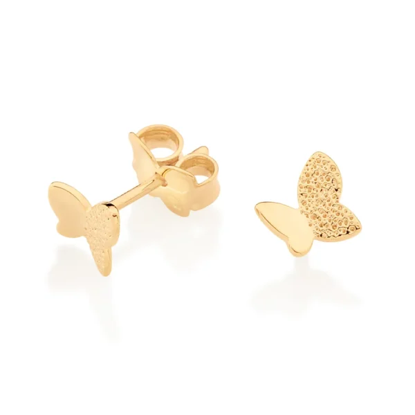 BRINCO BORBOLETA BANHADO A OURO 18K1