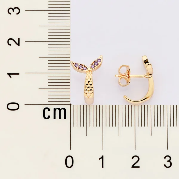 BRINCO CAUDA PRINCESA ARIEL BANHADO A OURO 18K COM ZIRCONIAS2
