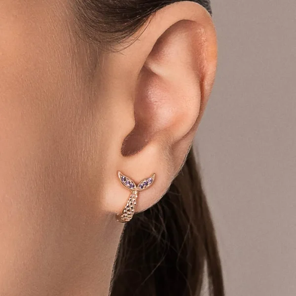 BRINCO CAUDA PRINCESA ARIEL BANHADO A OURO 18K COM ZIRCONIAS3