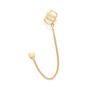 BRINCO CORACAO COM PIERCING DE PRESSAO BANHADO A OURO 18K