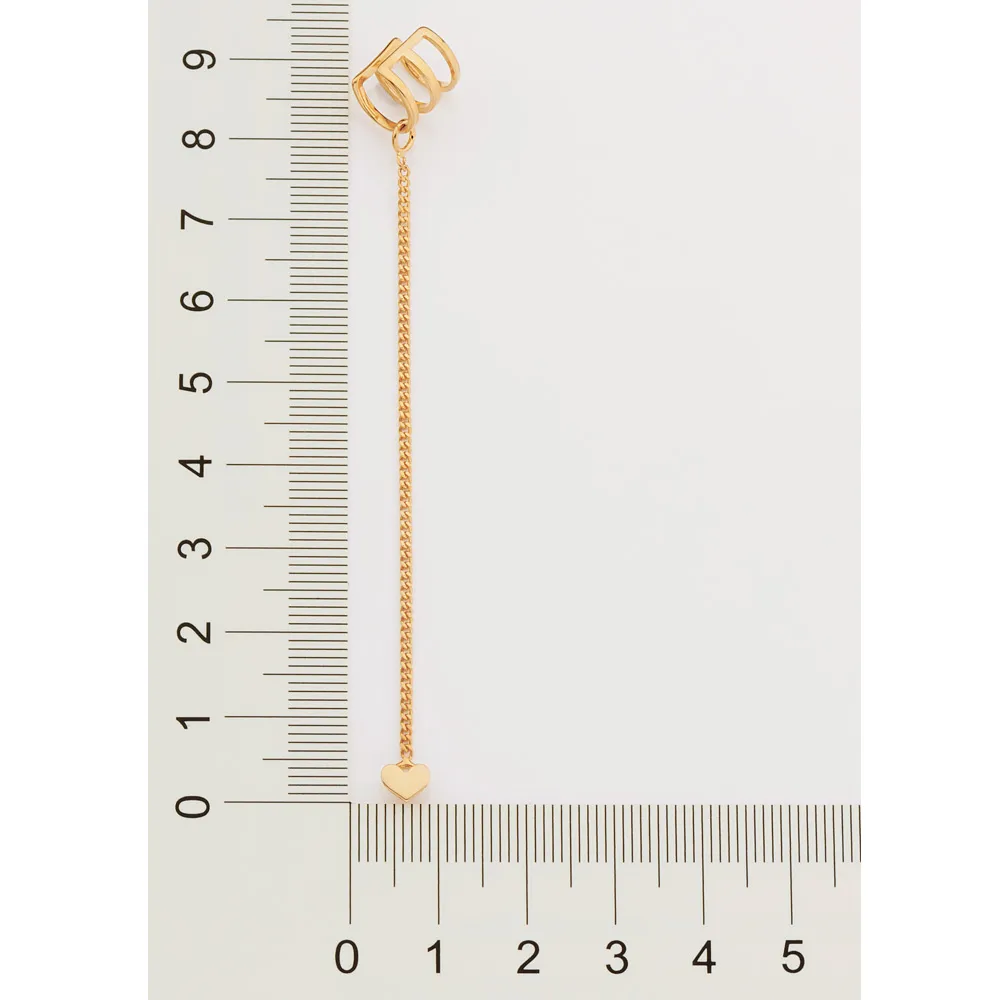 BRINCO CORACAO COM PIERCING DE PRESSAO BANHADO A OURO 18K1