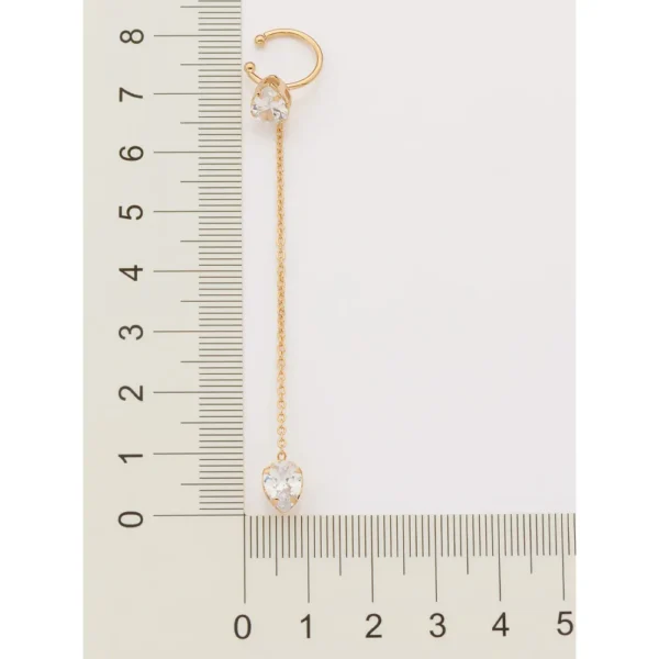 BRINCO EAR CUFF COM PIERCING DE PRESSAO BANHADO A OURO 18K COM ZIRCONIAS2