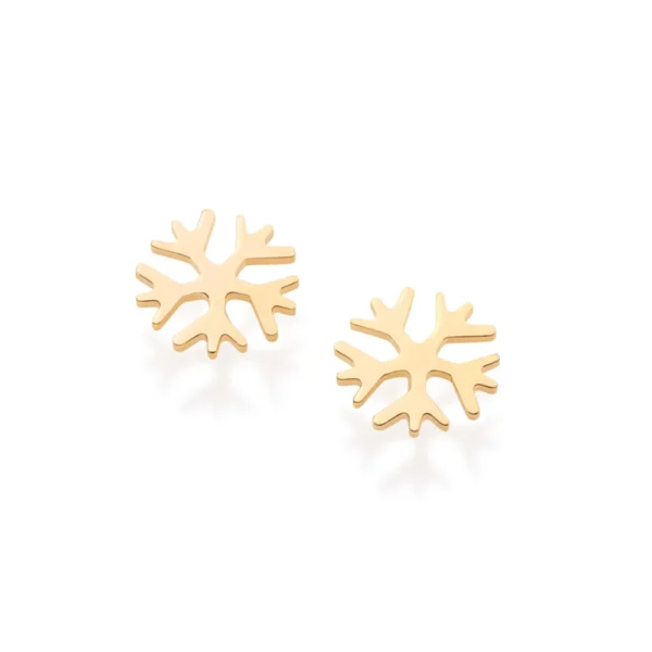 BRINCO INFANTIL FLOCO DE NEVE BANHADO A OURO 18K