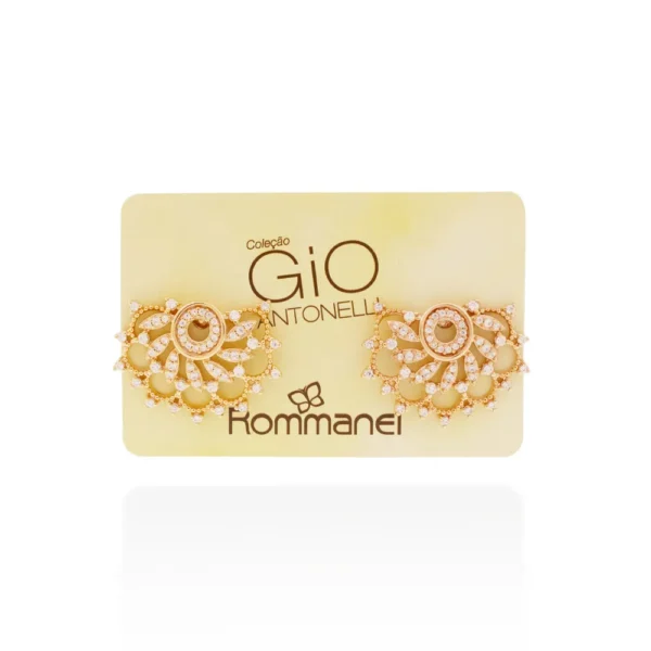 BRINCO MEIA FLOR DE LOTUS BANHADO A OURO 18K COM ZIRCONIAS4