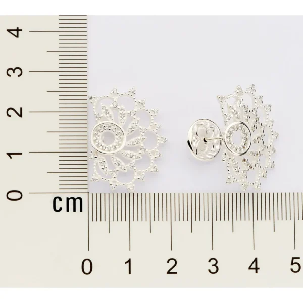 BRINCO MEIA FLOR DE LOTUS DE PRATA 925 COM ZIRCONIAS2