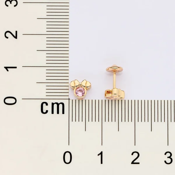 BRINCO MINNIE BABY BANHADO A OURO 18K COM ZIRCONIAS2