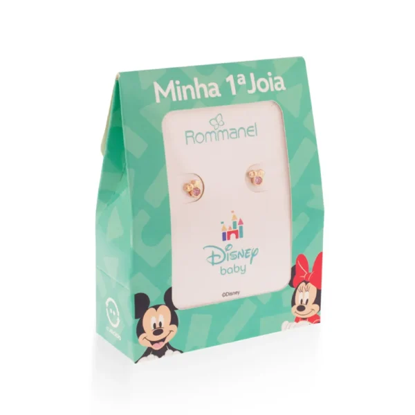 BRINCO MINNIE BABY BANHADO A OURO 18K COM ZIRCONIAS4