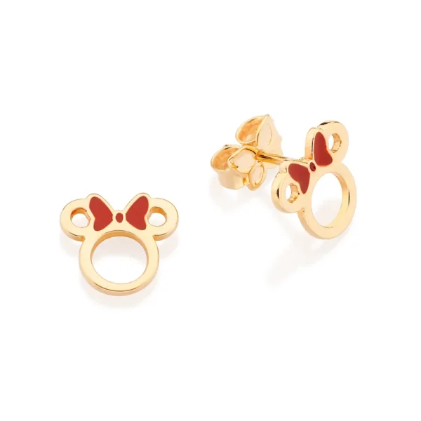 BRINCO MINNIE BANHADO A OURO 18K COM APLICACAO DE RESINA1