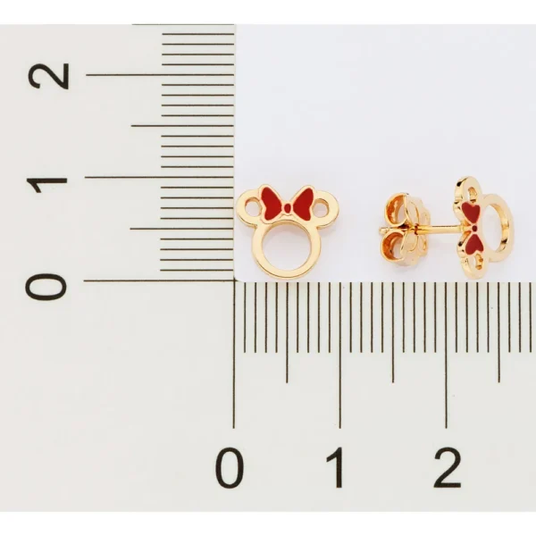 BRINCO MINNIE BANHADO A OURO 18K COM APLICACAO DE RESINA2