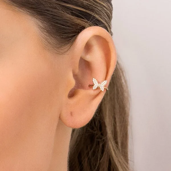 BRINCO PIERCING DE PRESSAO BORBOLETA BANHADO A OURO 18K COM ZIRCONIAS2
