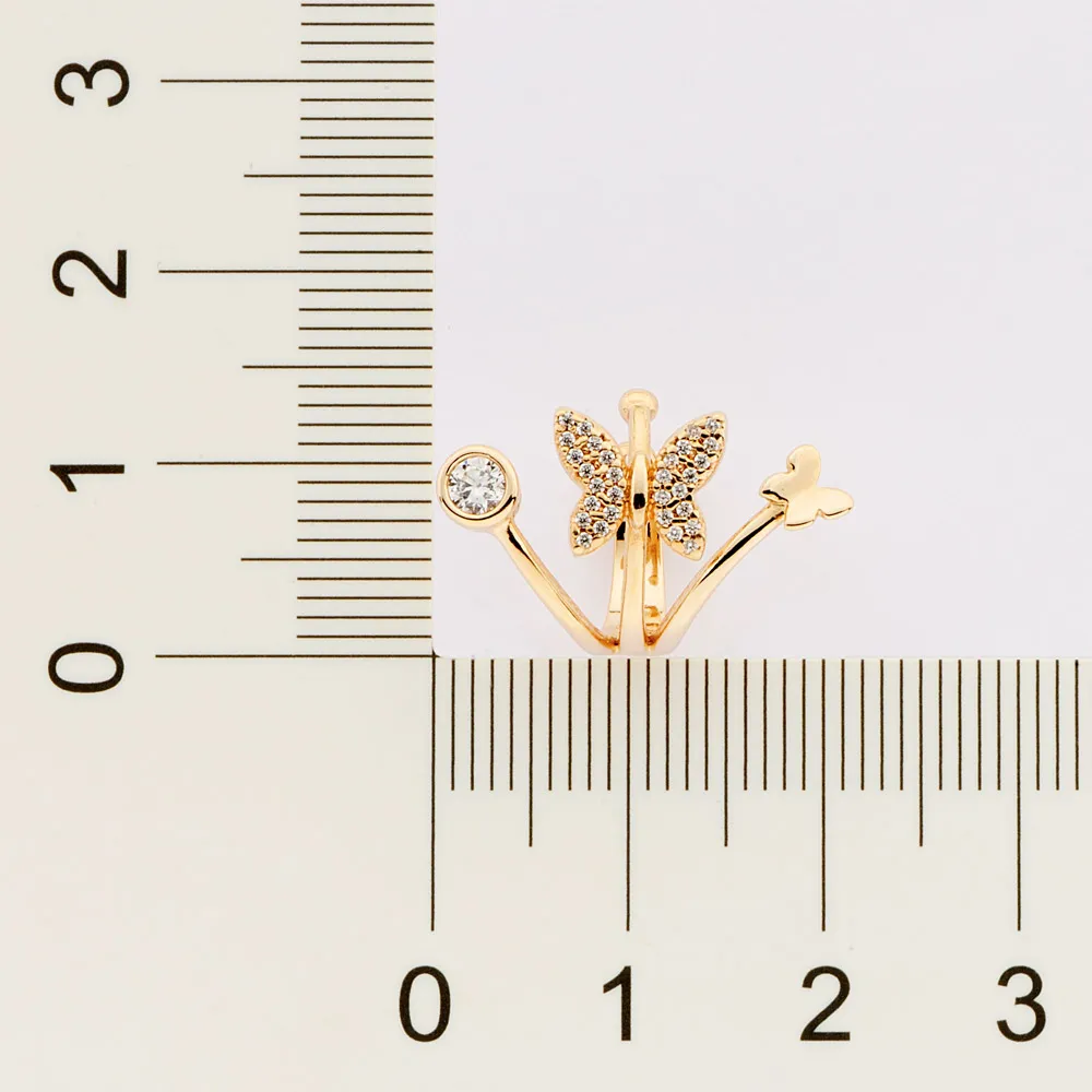 BRINCO PIERCING DE PRESSAO BORBOLETAS BANHADO A OURO 18K COM ZIRCONIAS1