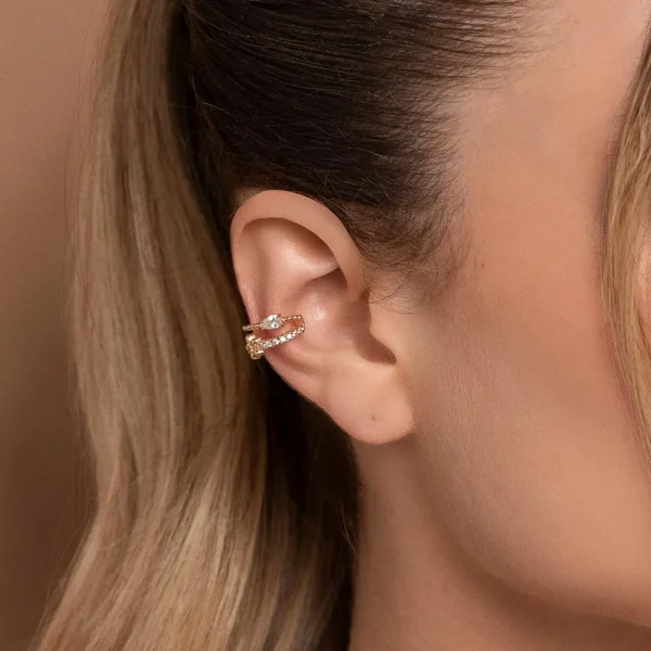 BRINCO PIERCING DE PRESSAO FLOR BANHADO A OURO 18K COM ZIRCONIAS3
