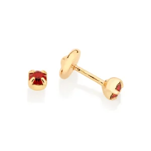 BRINCO SOLITARIO BANHADO A OURO 18K COM CRISTAIS PEQUENO