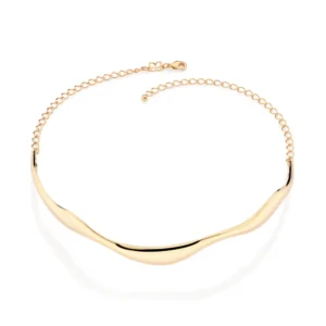 CHOKER ONDULADA BANHADA A OURO 18K