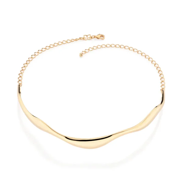 CHOKER ONDULADA BANHADA A OURO 18K