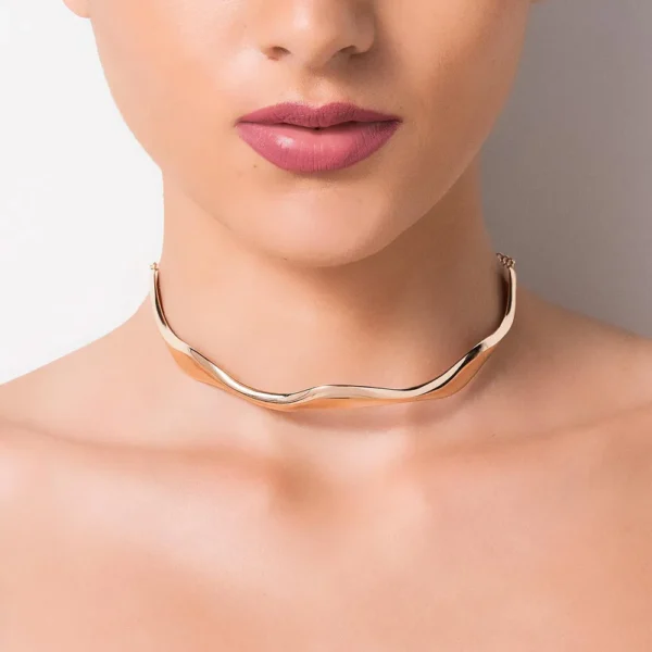 CHOKER ONDULADA BANHADA A OURO 18K2