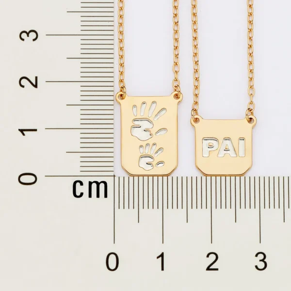 ESCAPULARIO PAI E FILHO PERSONALIZAVEL BANHADO A OURO 18K COM APLICACAO DE RHODIUM TAM.682