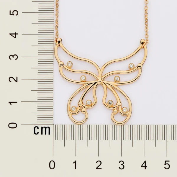 GARGANTILHA BORBOLETA BANHADA A OURO 18K COM ZIRCONIAS TAM.501