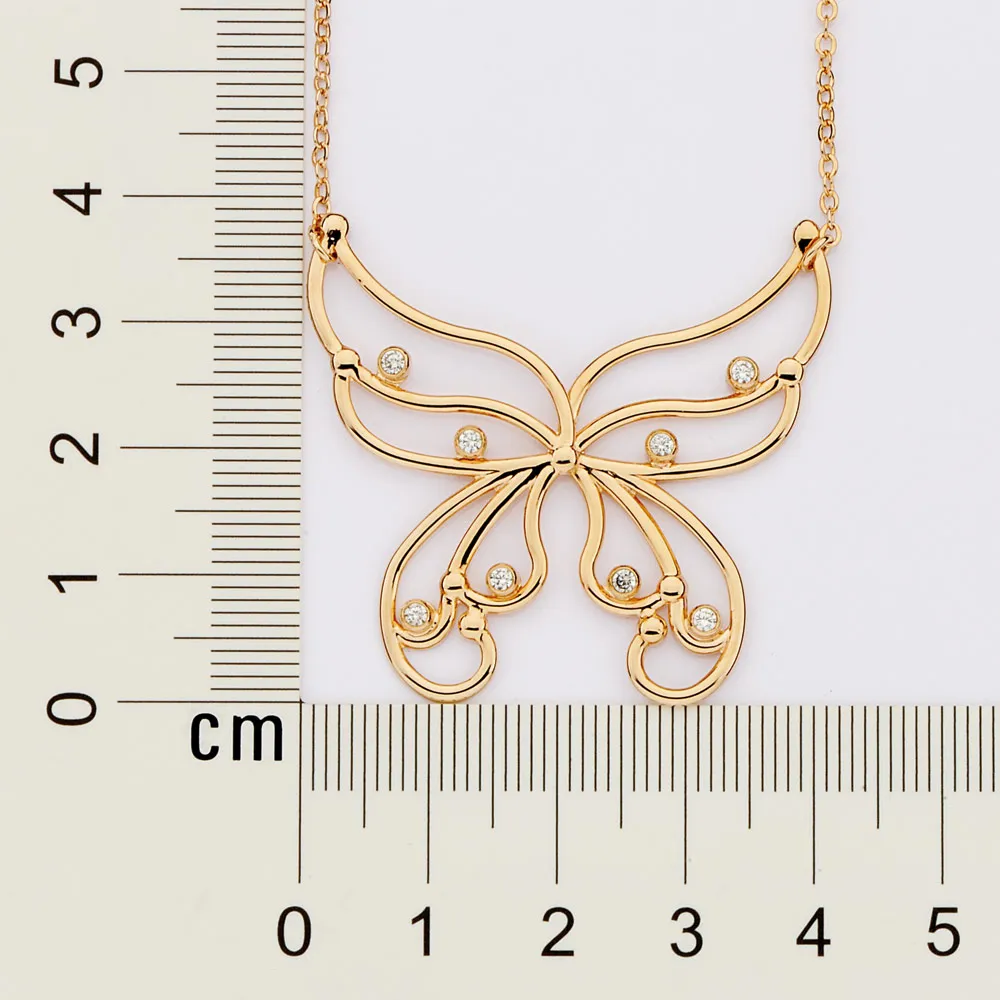 GARGANTILHA BORBOLETA BANHADA A OURO 18K COM ZIRCONIAS TAM.501
