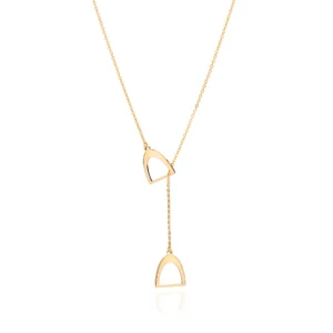 GARGANTILHA GRAVATA AJUSTAVEL ESTRIBO BANHADO A OURO 18K TAM.72