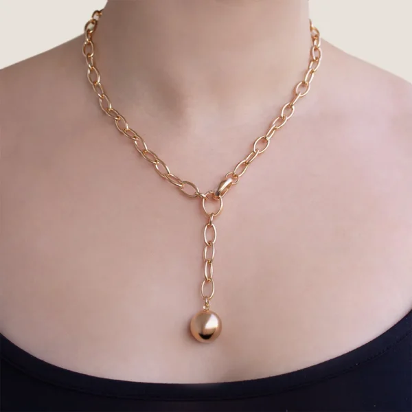 GARGANTILHA GRAVATA BANHADA A OURO 18K COM ESFERA2