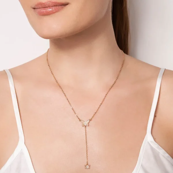 GARGANTILHA GRAVATA BORBOLETAS BANHADA A OURO 18K COM ZIRCONIAS2