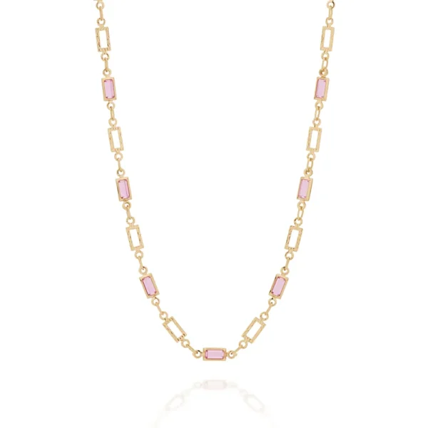 GARGANTILHA INFANTIL BANHADA A OURO 18K COM CRISTAIS