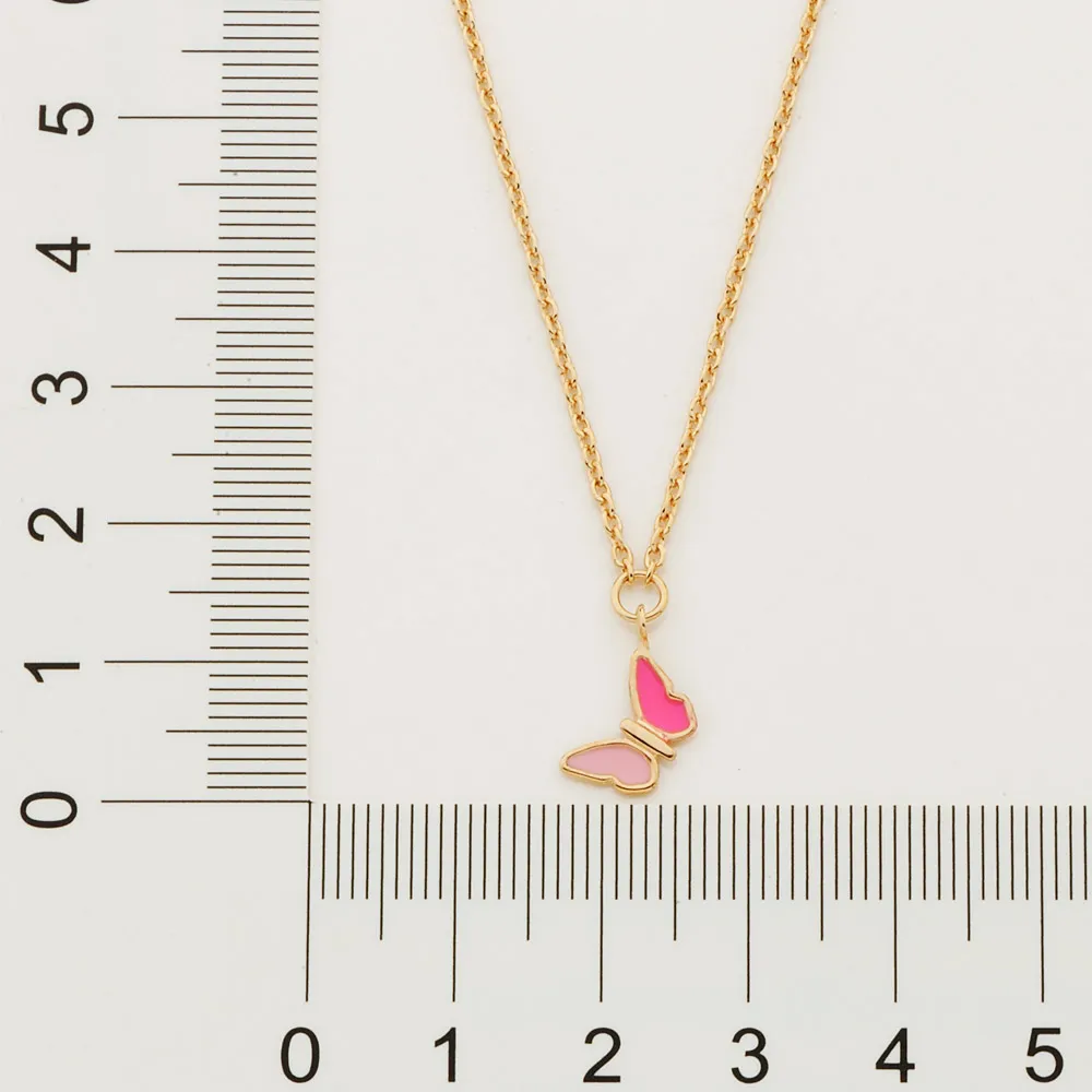 GARGANTILHA INFANTIL BORBOLETA BANHADA A OURO 18K1