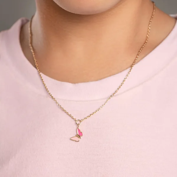 GARGANTILHA INFANTIL BORBOLETA BANHADA A OURO 18K2