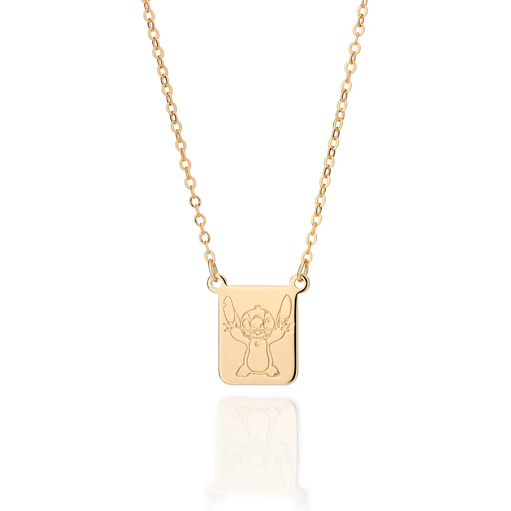 GARGANTILHA OHANA STITCH BANHADA A OURO 18K TAM.50
