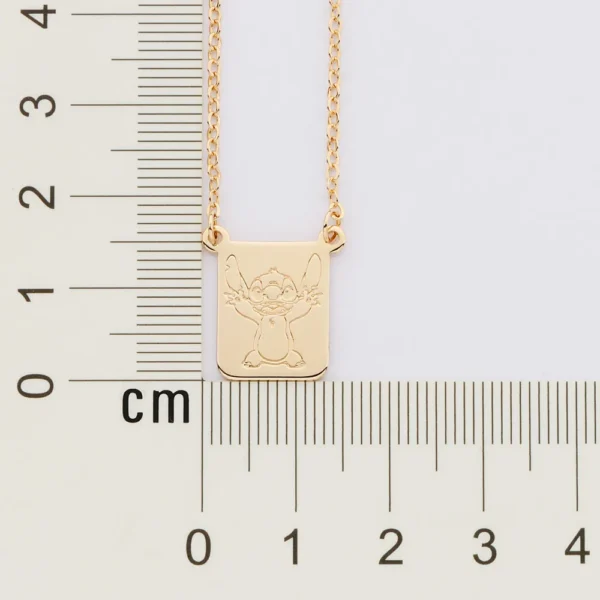 GARGANTILHA OHANA STITCH BANHADA A OURO 18K TAM.503