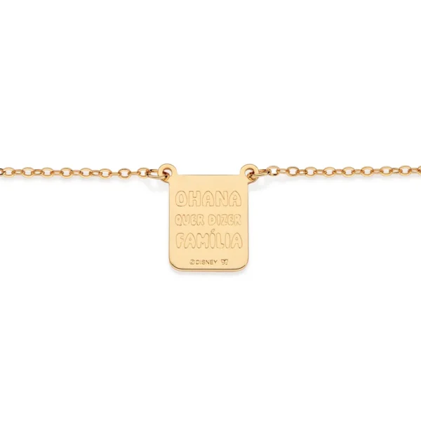 GARGANTILHA OHANA STITCH BANHADA A OURO 18K TAM.504