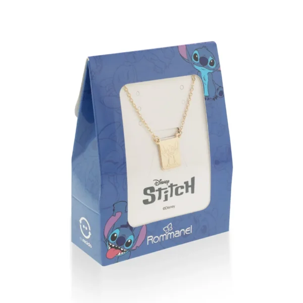GARGANTILHA OHANA STITCH BANHADA A OURO 18K TAM.505