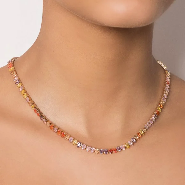 GARGANTILHA RIVIERA BANHADA A OURO 18K COM ZIRCONIAS3