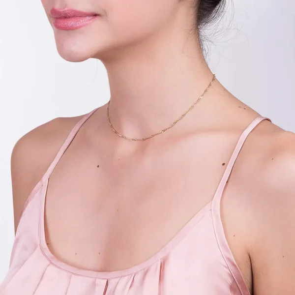 GARGANTILHA SINGAPURA BANHADA A OURO 18K2