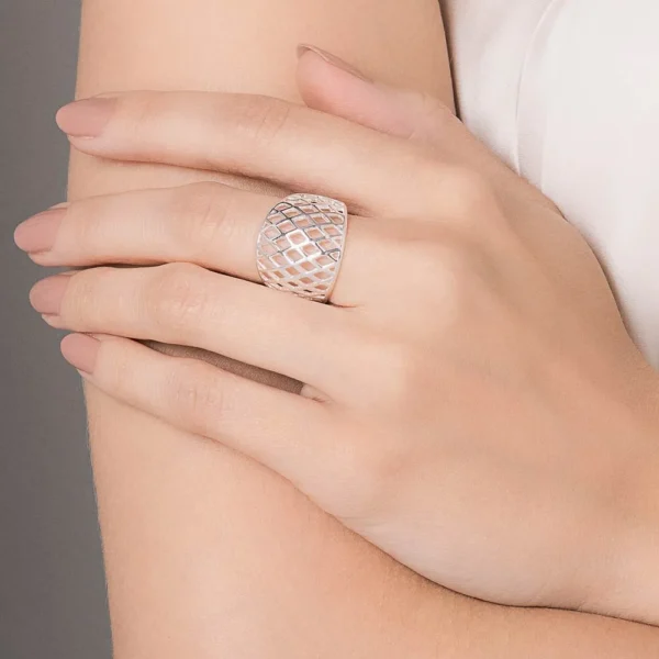 MAXI ANEL ABAULADO DE PRATA 9253